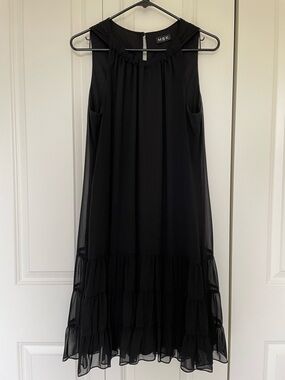 MSK Black Sleeveless Tiered Dress Size M(8-10)